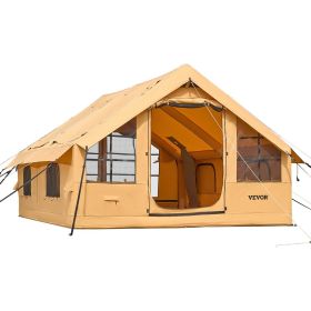 VEVOR Inflatable Tents for Camping, 5-8 Person Easy Setup Blow up Tent with Hand Pump, Luxury Glamping Tent with 2 Skylights, Canopy